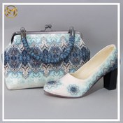 تصویر ست کیف نوستالژی و کفش پاشنه دار کد 9 