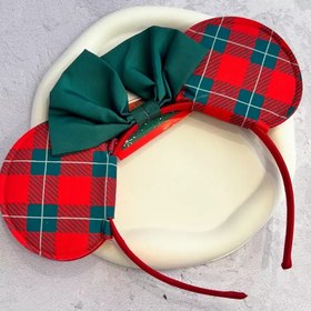 تصویر تل دخترانه میکی موس رنگ قرمز سبز تل میکی موس 