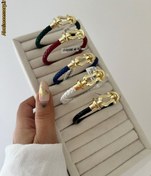 تصویر دستبند اومگا چرمی زرشکی bracelet