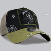 تصویر کلاه بیسبالی گورین پلنگ سیاه پارچه کتان 