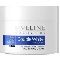 تصویر کرم مات کننده و سفید کننده ویتامین C دبل وایت روز و شب اولاین Eveline Skin Care Expert Double White Vitamin C Intensely