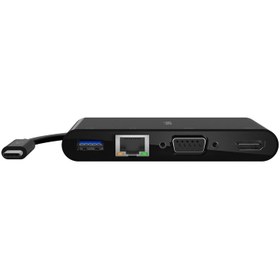 تصویر هاب 4 پورت USB-C بلکین مدل AVC005btBK | مشکی | گارانتی 12 ماهه پوزیترون هاب لپ تاپ بلکین