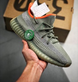 تصویر آدیداس یزی بوست ۳۵۰ وی۲ طوسی داخل نارنجی Adidas yeezy boost 350 v2 grey orange inside 