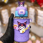 تصویر قمقمه دور سلیکونی کرومی کد (2038) Chrome silicone round thermos code (2038)