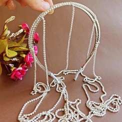 تصویر تل آبشاری نگینی زنانه در آویزهای نگینی 