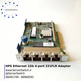 تصویر کارت شبکه 4 پورت سرور HPE 1GB Ethernet 4-port 331FLR 