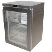 تصویر یخچال زیر کانتری درب شیشه ای برند NICRUM داخل استیل 