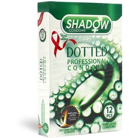 تصویر کاندوم خاردار Dotted شادو بسته 12 عددی shadow Dotted condom 12 pcs