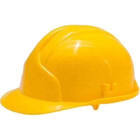 تصویر کلاه ایمنی تک پلاست مدل بند ابریشمی - زرد 