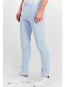 تصویر شلوار چینی مردانه با فیت معمولی، آبی روشن برند sorbino Men Regular Fit Solid Chino Pants, Light Blue