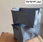 تصویر باکس لباس بدون درب برزنتی اسکلت دار نظم دهنده لباس - طوسی / سایز کوچک / درجه دو 