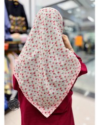 تصویر روسری فیروزه ای گل ریز 