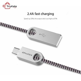 تصویر کابل میکرو یو اس بی فست شارژ Awei CL-30 2.4A 1m Awei CL-30 2.4A 1m MicroUSB Cable