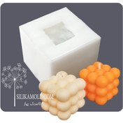 تصویر قالب سیلیکونی سه بعدی شمع مدل روبیک طرح دایره کد KC4 3D silicone candle mold, Rubik's model, circle design, code KC4