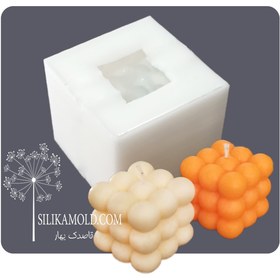 تصویر قالب سیلیکونی سه بعدی شمع مدل روبیک طرح دایره کد KC4 3D silicone candle mold, Rubik's model, circle design, code KC4