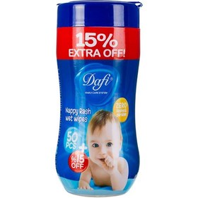 تصویر دستمال مرطوب پاک کننده کودک دافی مناسب التهاب و سوختگی 50 عدد Dafi Baby Wet Wipes thin waist Extra can