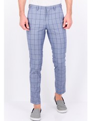 تصویر شلوار کت مردانه با فیت معمولی طرح چهارخانه، ترکیب آبی برند selected homme Men Regular Fit Checkered Suit Pant, Blue Combo