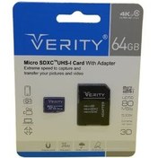 تصویر کارت حافظه microSDHC وریتی مدل Final 600X کلاس 10 استاندارد UHS-I U3 سرعت 80MBps ظرفیت 64 گیگابایت به همراه آداپتور SD 