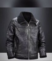 تصویر کاپشن چرم جیر خزدار 