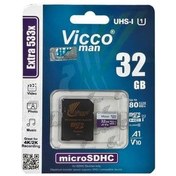 تصویر کارت حافظه microSDHC ویکومن مدل 533X کلاس 10 استاندارد UHS-I U1 سرعت 80MBps ظرفیت 32 گیگابایت به همراه خشاب 