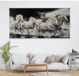 تصویر تابلو دکوراتیو اسب های دونده - ۱ 