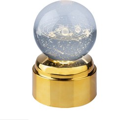 تصویر چراغ گوی کریستال لیزری سه بعدی چرخان قطر 8 سانتی متر 