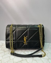 تصویر کیف دوشی ایو سن لورن مشکی کلاسیک زنانه با بند زنجیری 