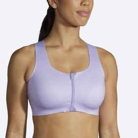 تصویر نیم تنه ورزشی زنانه بروکس مدل Brooks Dre Zip 2.0 Sports Bra|یاسی 