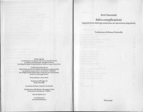 تصویر دانلود کتاب Salvo complicazioni. Appunti di un chirurgo americano su una scienza imperfetta 2005 کتاب 2005