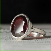 تصویر انگشتر نقره دستساز اسپرت به همراه گارنت اصل (A.1179) 