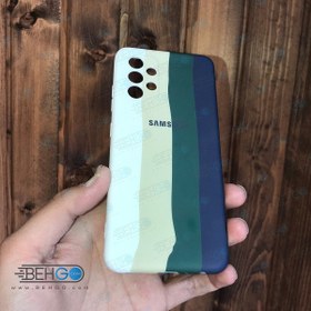 تصویر قاب گوشی سامسونگ A32 4G کاور سیلیکونی رنگین کمان با محافظ لنز دوربین Samsung A32 4G New Rainbow Silicone case for samsung A32 4G