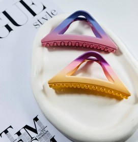 تصویر کلیپس دورنگ - بنفش کرم 