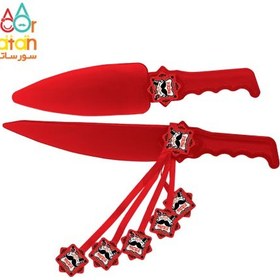 تصویر کارد و کفگیر کیک تم تولد مردانه سبیل 