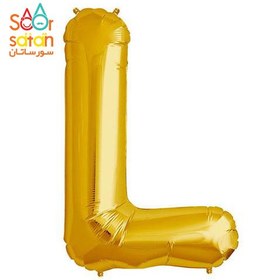 تصویر بادکنک فویلی حروف ساده طلایی حرف L 