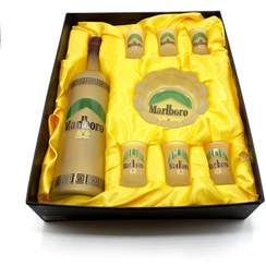 تصویر ست بطری 6 شات و زیرسیگاری شیشه ای 1لیتر طرح مارلبرو 580035 