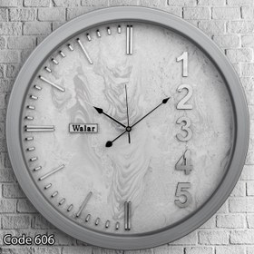 تصویر ساعت دیواری والار کد 606 - طوسی Walar wall clock code 606