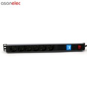 تصویر رک مونت پارت الکتریک مدل پارسا 6 خانه چراغ دار 1.8 متر Part Electric Parsa 6 way 1.8m and light Rack Mount