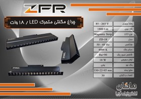 تصویر چراغ مگنتی خطی ۱۸ وات LED متحرک ZFR 