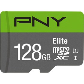 تصویر کارت حافظه microSDXC پی ان وای مدل Elite کلاس 10 استاندارد UHS-I سرعت 100MBps ظرفیت 128 گیگابایت به همراه آداپتور SD PNY Elite microSDXC Flash Card - 128GB