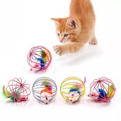 تصویر اسباب بازی گربه توپ موش در قفس (Mouse in a Cage Ball Cat Toy) کد:1271 Mouse in a Cage Ball Cat Toy