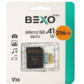 تصویر رم میکرو 256 گیگ بکسو BEXO MicroSD A1 U3 667X با گارانتی 