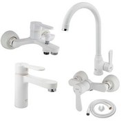 تصویر ست شیرآلات کسری مدل ادموند ۴ تکه سفید 