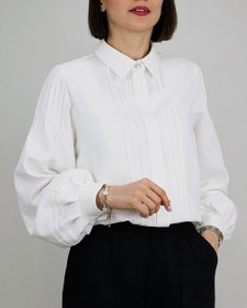 تصویر شومیز لینن رگه‌دوزی 