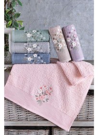 تصویر ست حوله ۶ تکه میموزا از جنس کوردوروی با ابعاد ۵۰ در ۹۰ سانتیمتر برند nishev Mimoza Special Corduroy 6 Piece Towel Set 50X90 cm