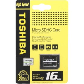 تصویر کارت حافظه microSDHC توشیبا 16 گیگابایت مدل 533X کلاس 10 استاندارد UHS-I 