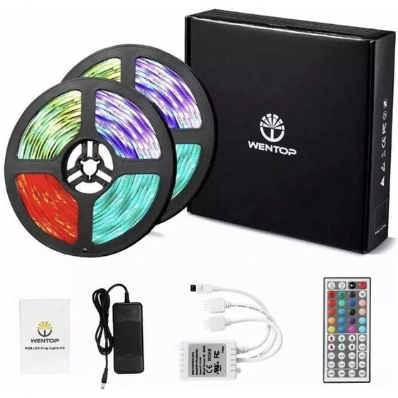 خرید و قیمت ریسه 10 متری تزئینی RGB LED برند WENTOP | ترب