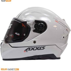 تصویر کلاه کاسکت AXXIS فک ثابت عینک دار سفید مدل HAWK SV helmet AXXIS white fixed jaw HAWK SV model