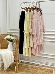 تصویر ست بلوز ودامن قلاب بافی توری - سفید 