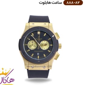 تصویر ساعت هابلوت کرنوگراف مشکی طلایی مردانه | کد 888/82 Hublot 