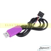 تصویر ماژول مبدل USB به سریال(UART TTL) بر مبنای چیپ PL2303HXD همراه با کابل و کانکتور 6 پین 